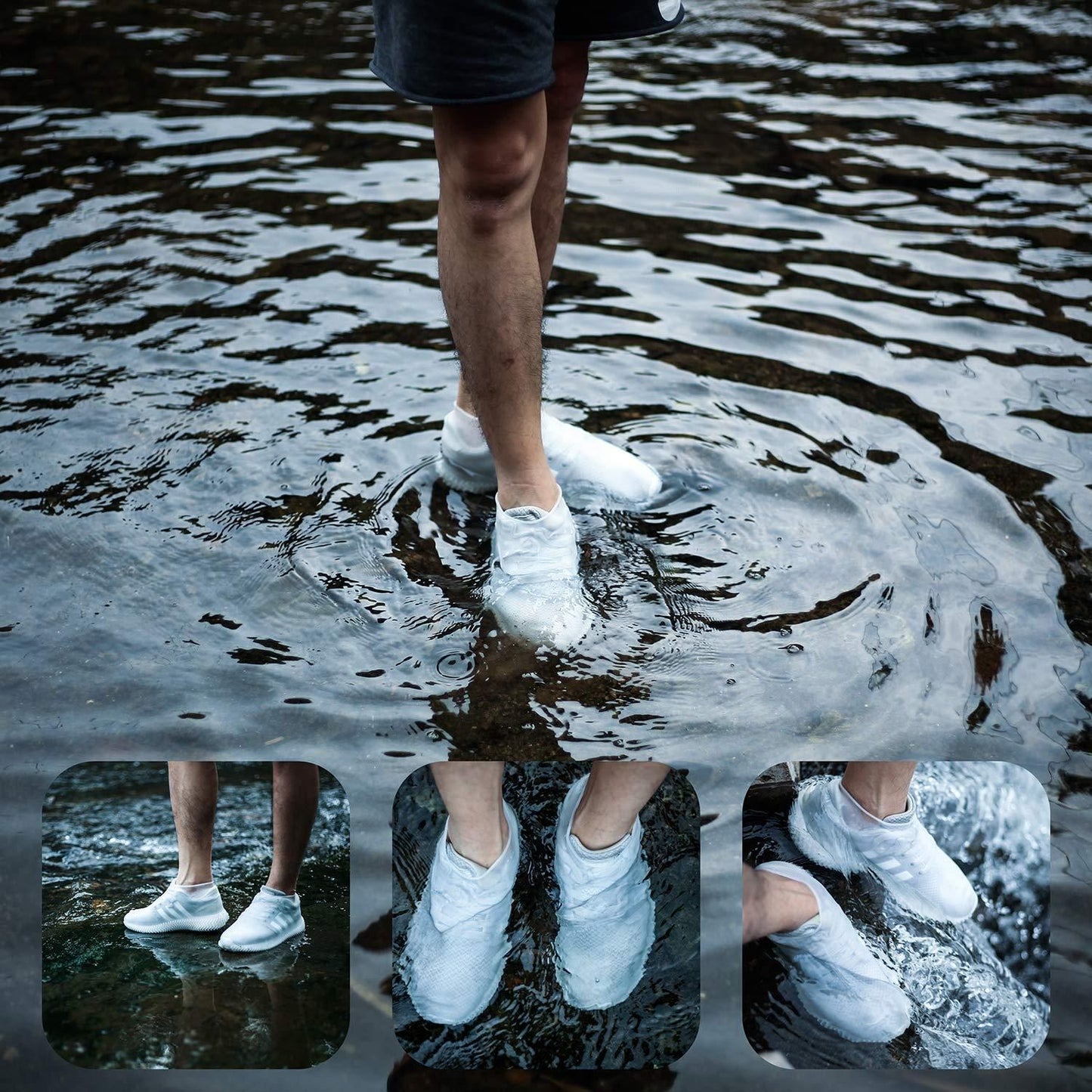 Silicone Waterproof & Anti-Skid Shoe Covers – Reusable Boot Protectors (L & XL Sizes)