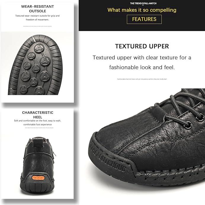 Men’s High-Top Hiking Shoes – Thickened Sole, Rugged & Comfortable Outdoor Footwear
