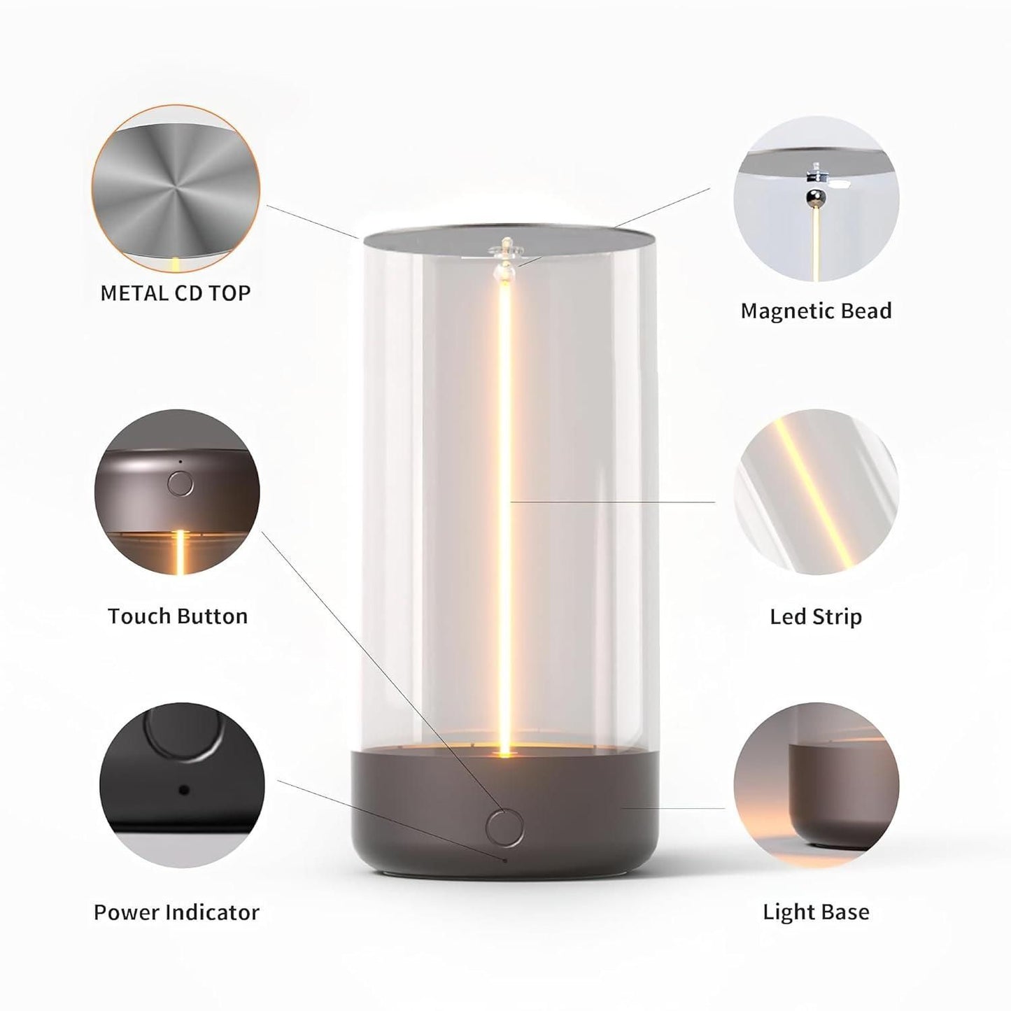 Magnetic Touch LED Night Lamp