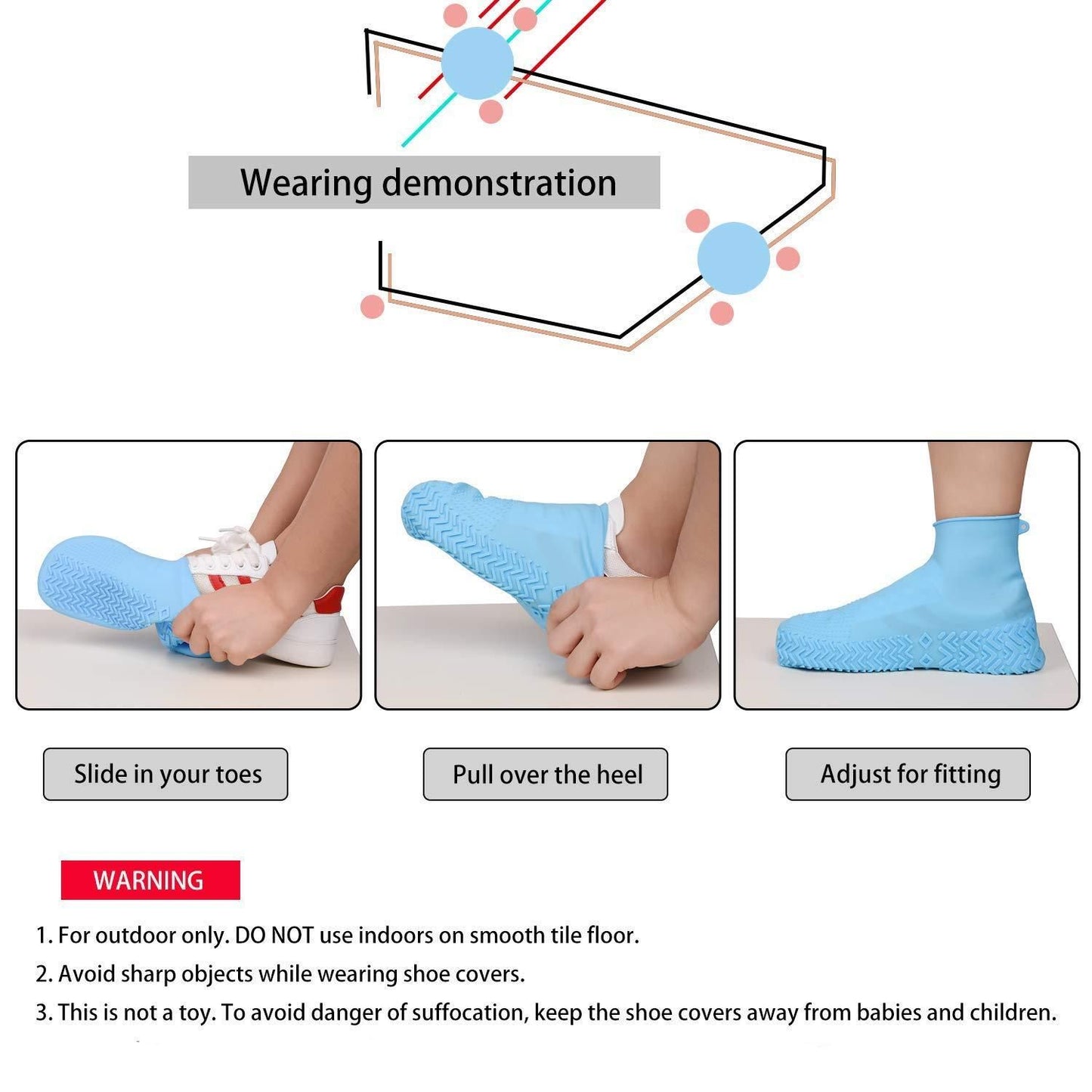 Silicone Waterproof & Anti-Skid Shoe Covers – Reusable Boot Protectors (L & XL Sizes)