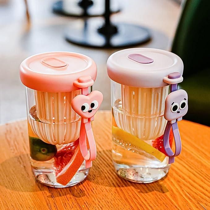 Fruit Infuser Glass Tumbler with Straw