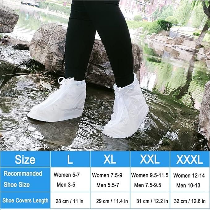 Reusable Waterproof PVC Shoe Covers – Easy-to-Wear & Portable (All Sizes)