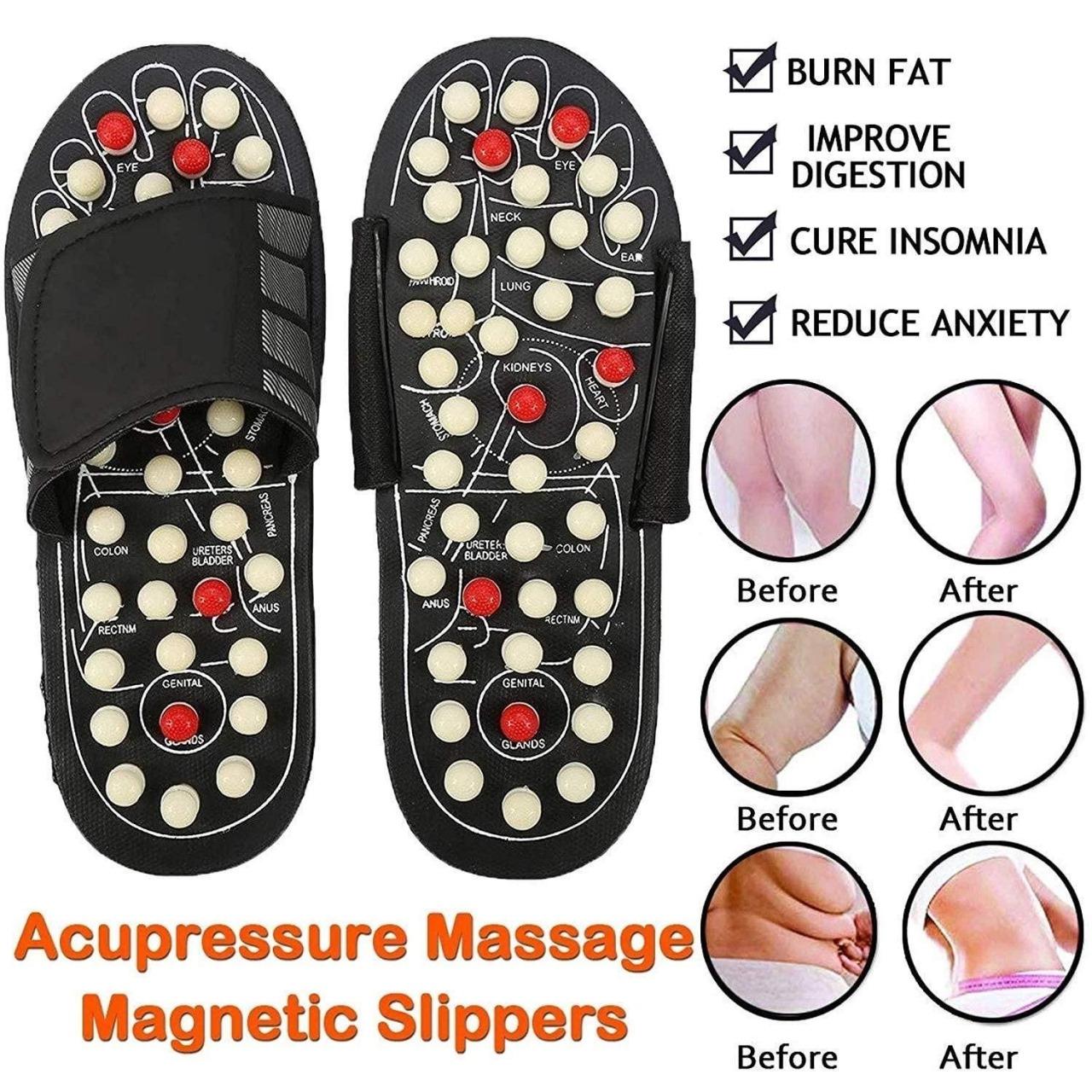 Acupressure & Magnetic Therapy Slippers for Men & Women – Foot Massager for Pain Relief & Blood Circulation
