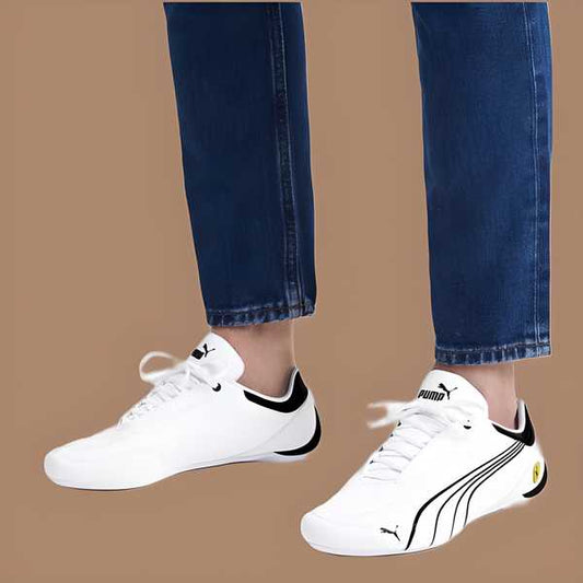 Men’s White Driving Casual Shoes – Stylish & Comfortable Lace-Up Loafers