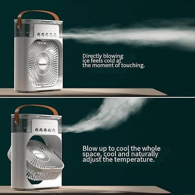 Portable USB Mist Fan & Air Cooler – Multifunction Spray Humidifier Fan for Home