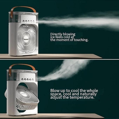 Portable USB Mist Fan & Air Cooler – Multifunction Spray Humidifier Fan for Home