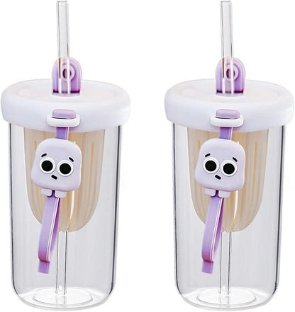 Fruit Infuser Glass Tumbler with Straw