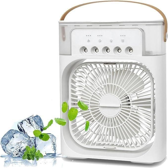 Portable USB Mist Fan & Air Cooler – Multifunction Spray Humidifier Fan for Home