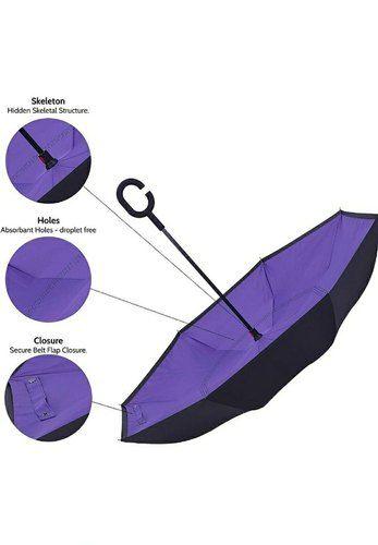 Double Layer Waterproof Umbrella with C-Shape Handle