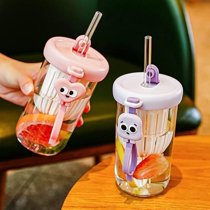 Fruit Infuser Glass Tumbler with Straw