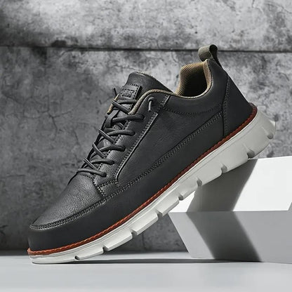 Men’s Black Ultra-Comfy Soft Sole Sneakers – Lightweight Casual Lace-Up Shoes