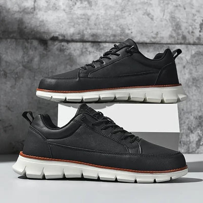 Men’s Black Ultra-Comfy Soft Sole Sneakers – Lightweight Casual Lace-Up Shoes