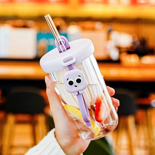 Fruit Infuser Glass Tumbler with Straw