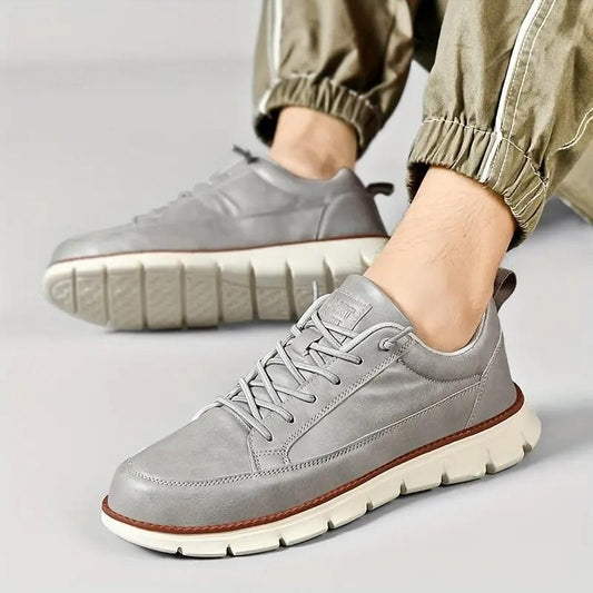 Men’s Grey Ultra-Comfy Soft Sole Sneakers – Lightweight & Stylish Casual Shoes