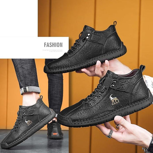 Men’s High-Top Hiking Shoes – Thickened Sole, Rugged & Comfortable Outdoor Footwear