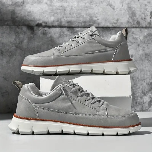 Men’s Grey Ultra-Comfy Soft Sole Sneakers – Lightweight & Stylish Casual Shoes